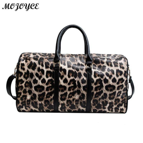 Planet Gates Women Sling Shoulder Handbag Large Capacity Leopard Crossbody Travel Bags PU Leather Weekend Duffel Messenger Bag Bolsas