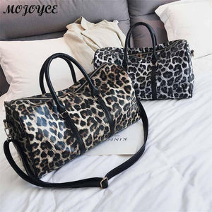 Planet Gates Women Sling Shoulder Handbag Large Capacity Leopard Crossbody Travel Bags PU Leather Weekend Duffel Messenger Bag Bolsas