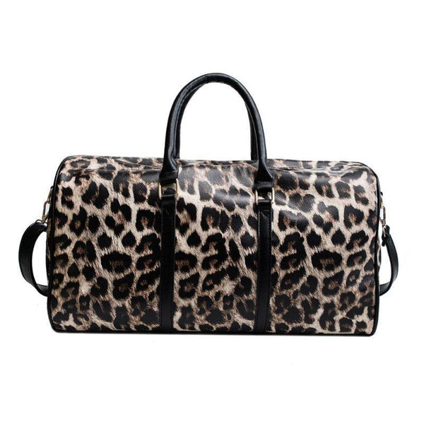 Planet Gates Women Sling Shoulder Handbag Large Capacity Leopard Crossbody Travel Bags PU Leather Weekend Duffel Messenger Bag Bolsas
