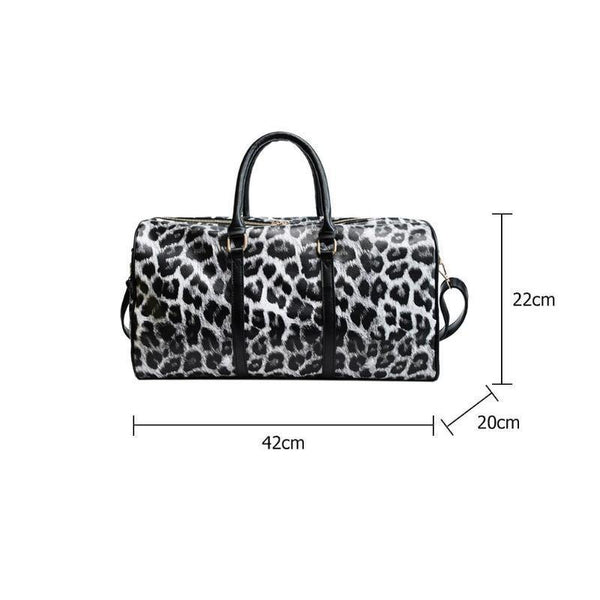 Planet Gates Women Sling Shoulder Handbag Large Capacity Leopard Crossbody Travel Bags PU Leather Weekend Duffel Messenger Bag Bolsas