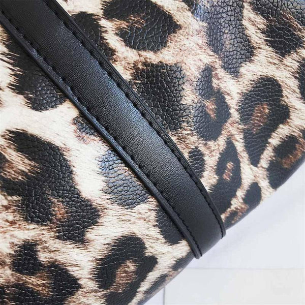 Planet Gates Women Sling Shoulder Handbag Large Capacity Leopard Crossbody Travel Bags PU Leather Weekend Duffel Messenger Bag Bolsas