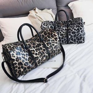 Planet Gates Women Sling Shoulder Handbag Large Capacity Leopard Crossbody Travel Bags PU Leather Weekend Duffel Messenger Bag Bolsas
