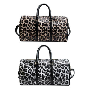 Planet Gates Women Sling Shoulder Handbag Large Capacity Leopard Crossbody Travel Bags PU Leather Weekend Duffel Messenger Bag Bolsas