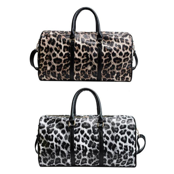 Planet Gates Women Sling Shoulder Handbag Large Capacity Leopard Crossbody Travel Bags PU Leather Weekend Duffel Messenger Bag Bolsas