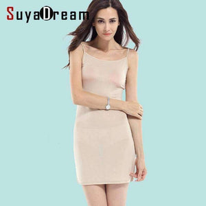 Planet Gates Women Slips 100%REAL SILK Full slips Healthy Under dress Anti emptied Intimates Everyday slip dress Nude Black White