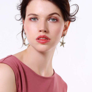Planet Gates Women Star Moon Dangle Earrings Personalized Fashion Alloy Enamel Earrings for Women Jewelry Gift