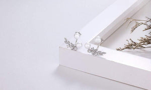 Women Stud Earring 925 Sterling Silver with 5A Grade Cubic Zircon Pearl Ear Brincos Wedding Party Accessories Gift