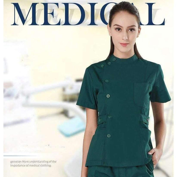 Planet Gates Women Suits 1 / S Women and Men Medical Wear Summer Doctor Sets Scrub Nurse Uniforms Hospital Clothing Lab Workwear Top and Pant Cheap Suits