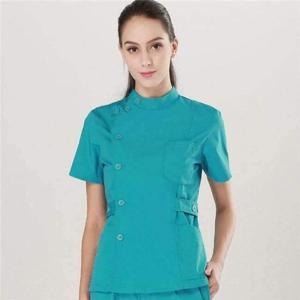 Planet Gates Women Suits 7 / S Women and Men Medical Wear Summer Doctor Sets Scrub Nurse Uniforms Hospital Clothing Lab Workwear Top and Pant Cheap Suits