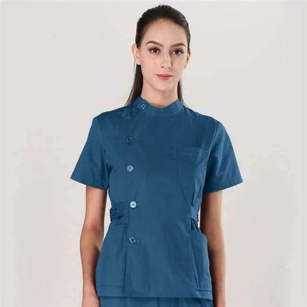 Planet Gates Women Suits 8 / S Women and Men Medical Wear Summer Doctor Sets Scrub Nurse Uniforms Hospital Clothing Lab Workwear Top and Pant Cheap Suits