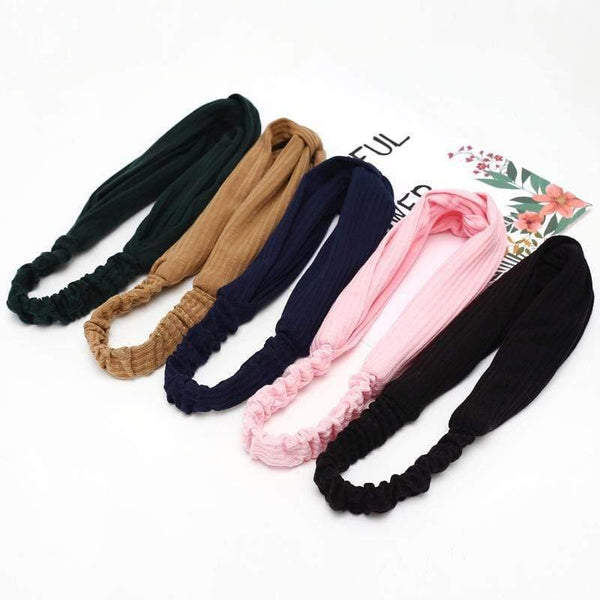 Women Summer Autumn Suede Headband Vintage Cross Knot Elastic Hair Bands Soft Solid Girls Hairband Hair Accessories
