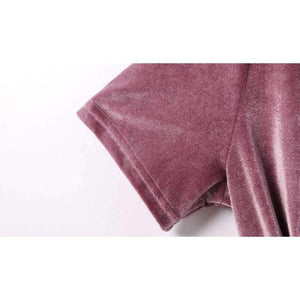 Planet Gates Women T Shirt Short Sleeve Crushed Velvet Summer Womens Tops And T Shirts O-Neck Woman Tee Shirt Femme Manche Courte