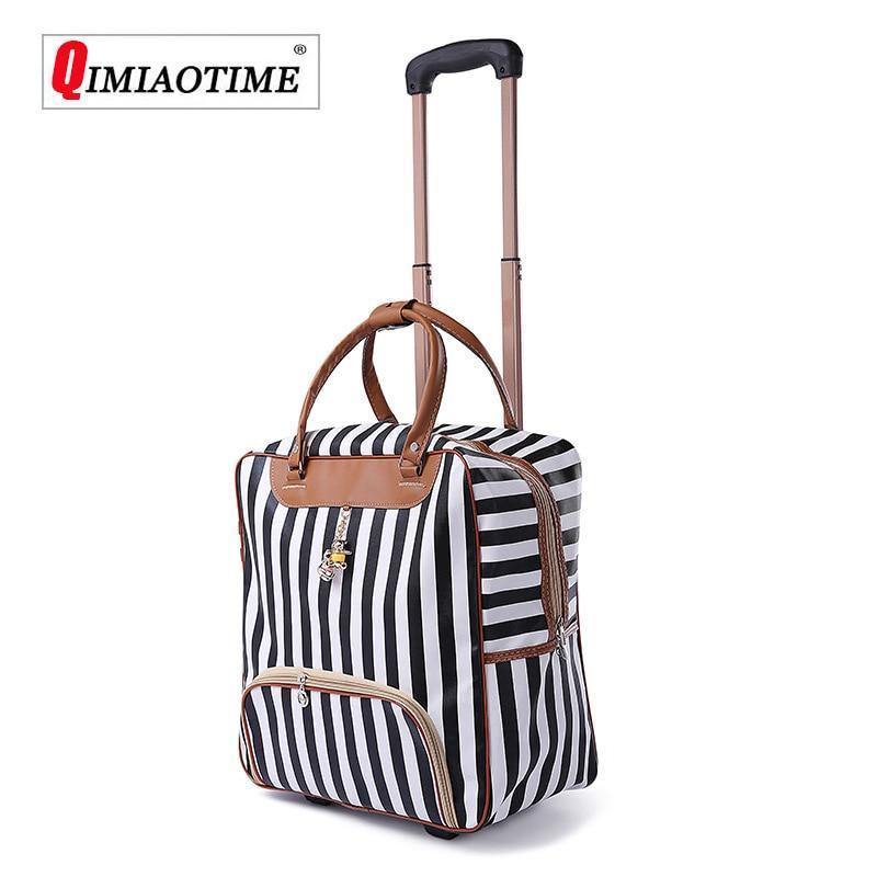 Planet Gates Women Trolley Luggage Rolling Suitcase Brand Casual Stripes Rolling Case Travel Bag on Wheels Luggage Suitcase