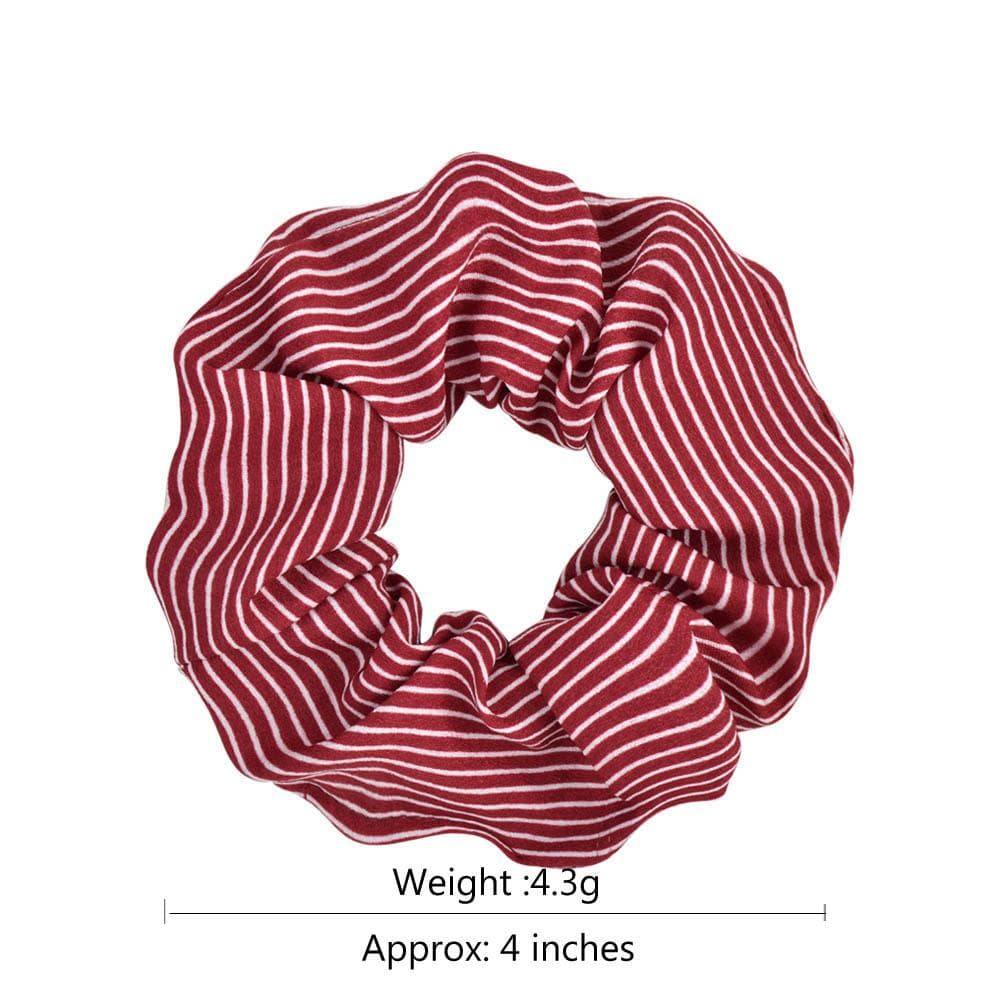Women Vintage Hair Scrunchie Dot Plaid Hair Rope Girls Elastic Hair Band Ponytail Holder Striped Rubber Band Hair Accessories