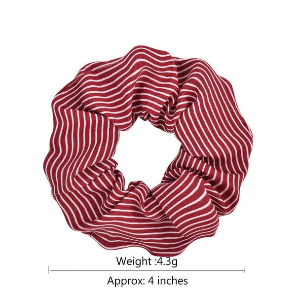 Women Vintage Hair Scrunchie Dot Plaid Hair Rope Girls Elastic Hair Band Ponytail Holder Striped Rubber Band Hair Accessories