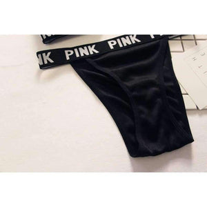 Planet Gates Women vs Lounge Underwear Fitness Wireless Loungewear Lingerie Bra Set Black and White Bras Sets