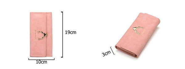 Planet Gates Women Wallet Card Wallet Female Purse Leather Trifold Long Coin Holder Phone Wallet Metal Christmas Deer Cash Pocket Fashion