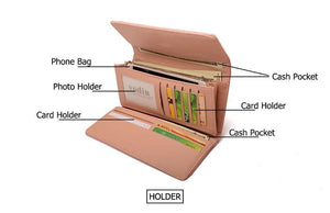 Planet Gates Women Wallet Card Wallet Female Purse Leather Trifold Long Coin Holder Phone Wallet Metal Christmas Deer Cash Pocket Fashion