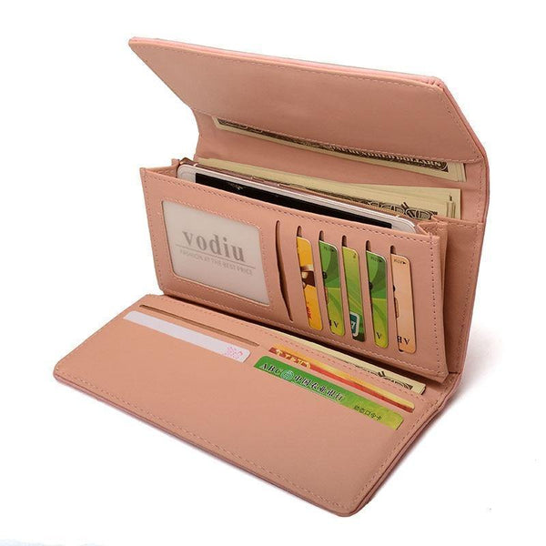 Planet Gates Women Wallet Card Wallet Female Purse Leather Trifold Long Coin Holder Phone Wallet Metal Christmas Deer Cash Pocket Fashion