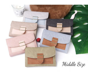 Planet Gates Women Wallet Female Middle Scrub PursesLeather Portefeuille Femme Carteira Feminina Patchwork  Card Holder Short Cartera Mujer