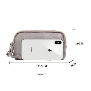 Planet Gates Women Wallet Genuine Leather 3 layers Zipper Wristlet Bag Big Capacity Lady Clutch Coin Purse Mobile phone bag black