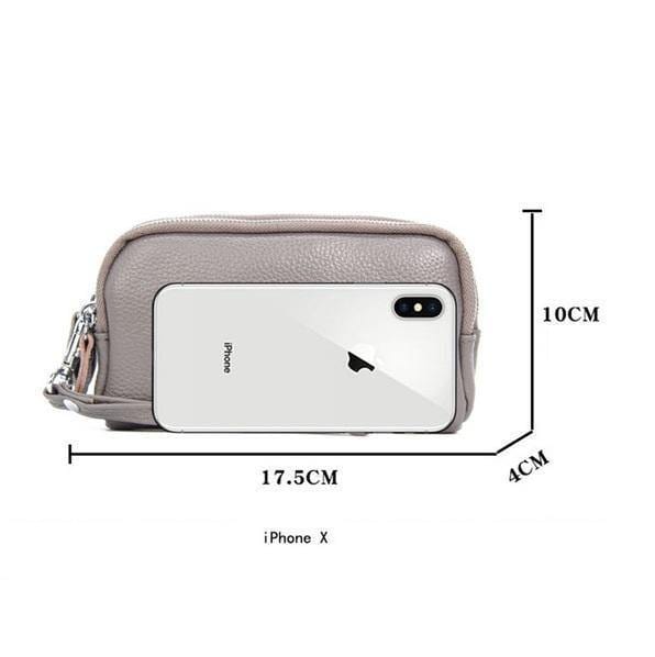 Planet Gates Women Wallet Genuine Leather 3 layers Zipper Wristlet Bag Big Capacity Lady Clutch Coin Purse Mobile phone bag black