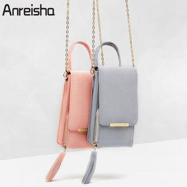 Planet Gates Women Wallet High Quality Leather Card Holder Female Shoulder Money Phone Purses Fashion Chain Small Purse Bags