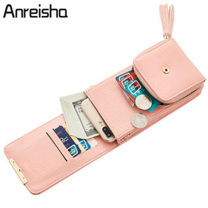 Planet Gates Women Wallet High Quality Leather Card Holder Female Shoulder Money Phone Purses Fashion Chain Small Purse Bags
