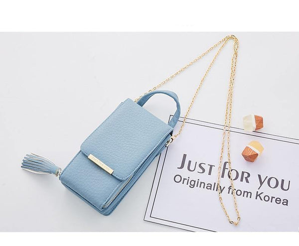Planet Gates Women Wallet High Quality Leather Card Holder Female Shoulder Money Phone Purses Fashion Chain Small Purse Bags