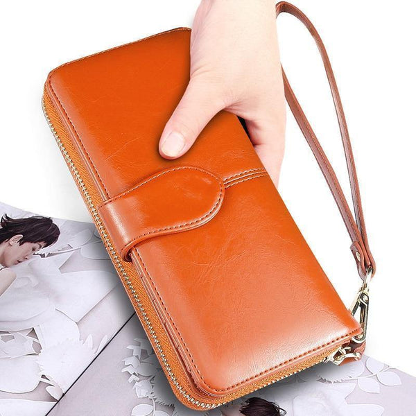 Planet Gates Women Wallet High Quality Wristlet Clutch Wallet Female Card Holder Leather Ladies Long Purses