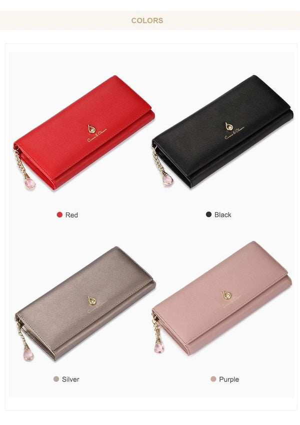 Planet Gates Women Wallet PU Magnetic Closure Women Wallets Long Wallets Clutch Purse Red Card Holder Coin Purse Clasps New