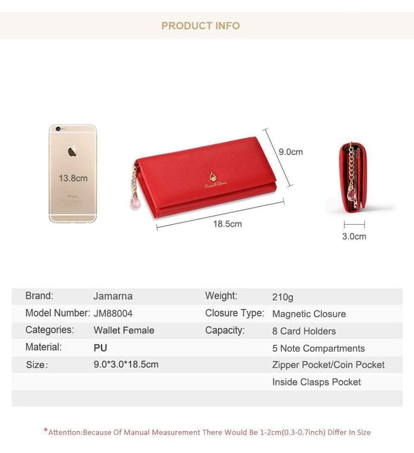 Planet Gates Women Wallet PU Magnetic Closure Women Wallets Long Wallets Clutch Purse Red Card Holder Coin Purse Clasps New