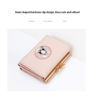 Planet Gates Women Wallet Rabbit Cloth Stickers Change Folder Japanese Kawaii Girl Short Multi-function Coin Purse Card Sets