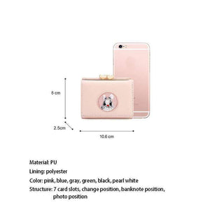 Planet Gates Women Wallet Rabbit Cloth Stickers Change Folder Japanese Kawaii Girl Short Multi-function Coin Purse Card Sets