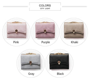 Planet Gates Women wallet small three fold PU leather coin wallet fresh multi-function women purse female coin purse wallet