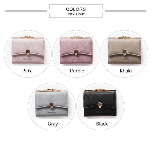 Planet Gates Women wallet small three fold PU leather coin wallet fresh multi-function women purse female coin purse wallet