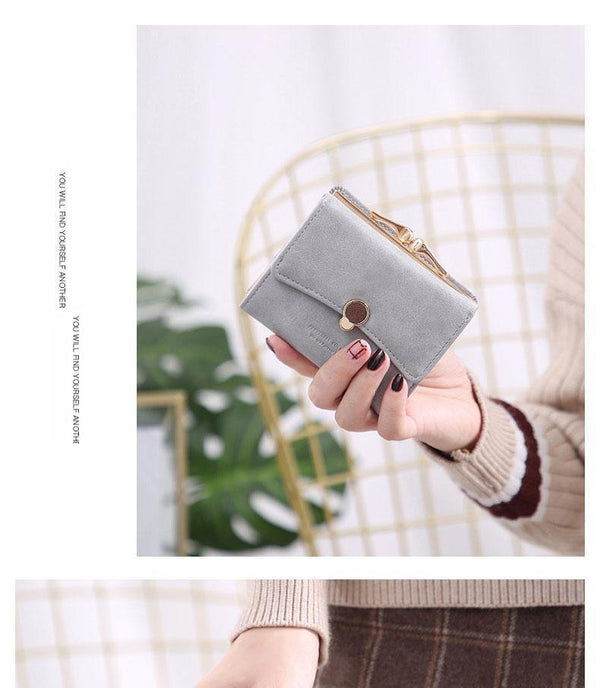 Planet Gates Women wallet small three fold PU leather coin wallet fresh multi-function women purse female coin purse wallet