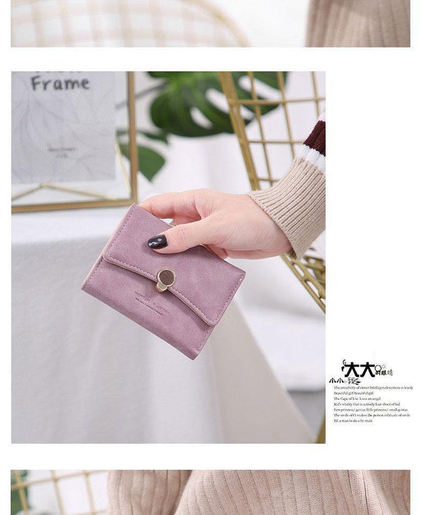 Planet Gates Women wallet small three fold PU leather coin wallet fresh multi-function women purse female coin purse wallet