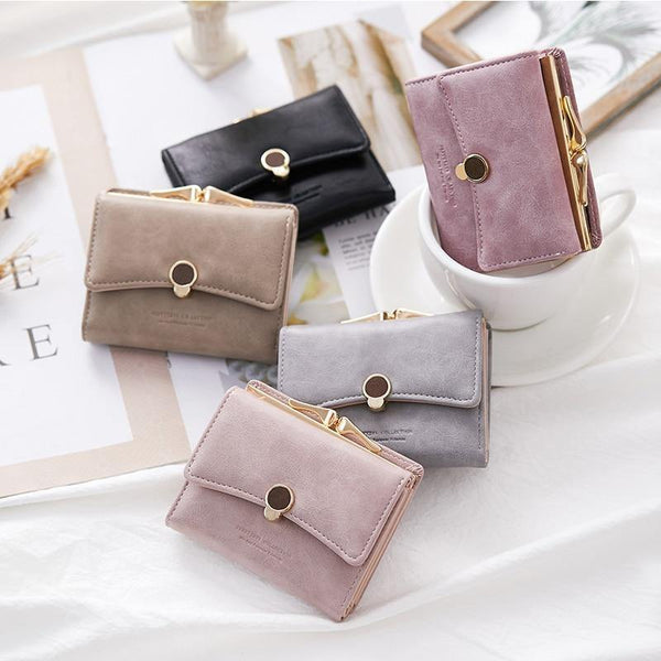 Planet Gates Women wallet small three fold PU leather coin wallet fresh multi-function women purse female coin purse wallet