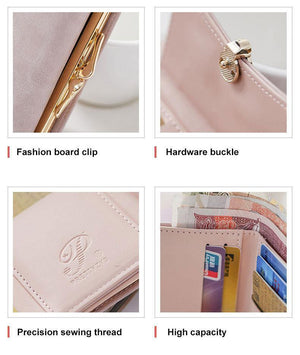 Planet Gates Women wallet small three fold PU leather coin wallet fresh multi-function women purse female coin purse wallet