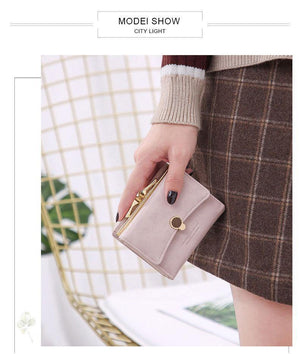 Planet Gates Women wallet small three fold PU leather coin wallet fresh multi-function women purse female coin purse wallet