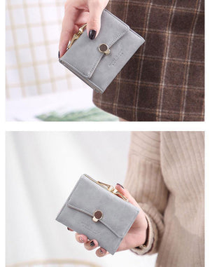 Planet Gates Women wallet small three fold PU leather coin wallet fresh multi-function women purse female coin purse wallet