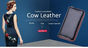 Planet Gates Women Wallet with Interior  Female Large Purse  Carteira Woman Genuine Leather Card Holder Money Bag Ladies Coin