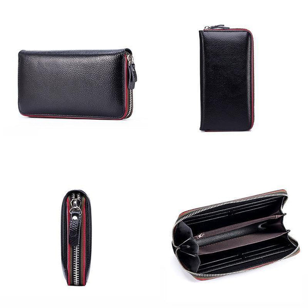 Planet Gates Women Wallet with Interior  Female Large Purse  Carteira Woman Genuine Leather Card Holder Money Bag Ladies Coin