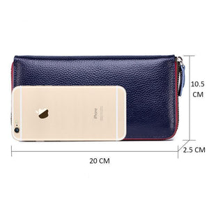Planet Gates Women Wallet with Interior  Female Large Purse  Carteira Woman Genuine Leather Card Holder Money Bag Ladies Coin