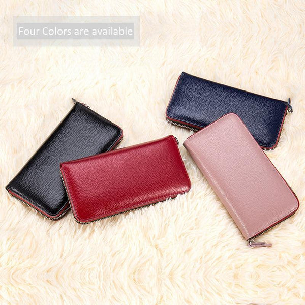 Planet Gates Women Wallet with Interior  Female Large Purse  Carteira Woman Genuine Leather Card Holder Money Bag Ladies Coin