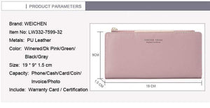 Planet Gates Women Wallet Zipper Coin & Cell Phone Pocket Female Wallet Card Holder Ladies Red Clutch Purse High Quality