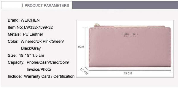 Planet Gates Women Wallet Zipper Coin & Cell Phone Pocket Female Wallet Card Holder Ladies Red Clutch Purse High Quality