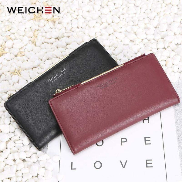 Planet Gates Women Wallet Zipper Coin & Cell Phone Pocket Female Wallet Card Holder Ladies Red Clutch Purse High Quality