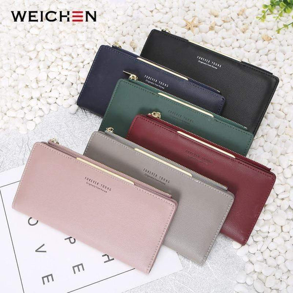 Planet Gates Women Wallet Zipper Coin & Cell Phone Pocket Female Wallet Card Holder Ladies Red Clutch Purse High Quality